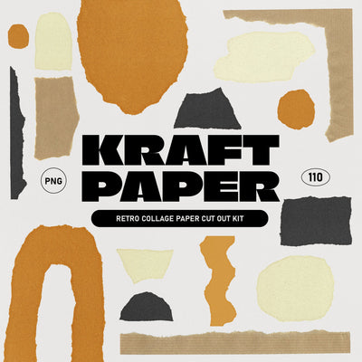 Abstract Kraft Paper Collage Kit