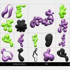 Abstract Retro Blobs Elements