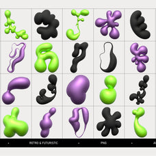 Abstract Retro Blobs Elements
