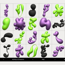 Abstract Retro Blobs Elements