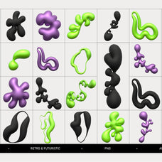 Abstract Retro Blobs Elements