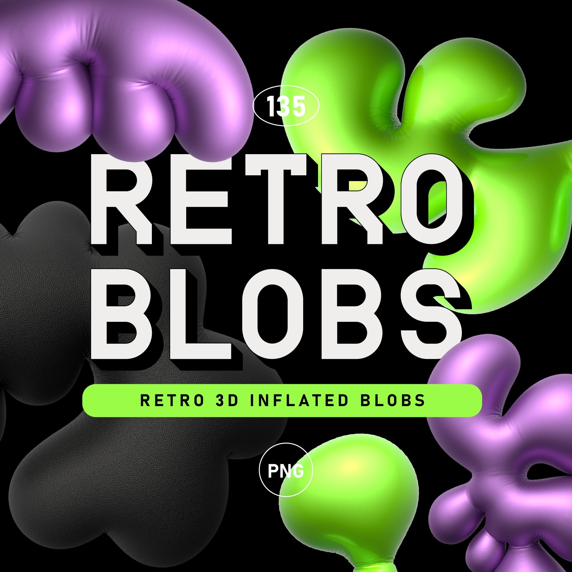 Abstract Retro Blobs Elements