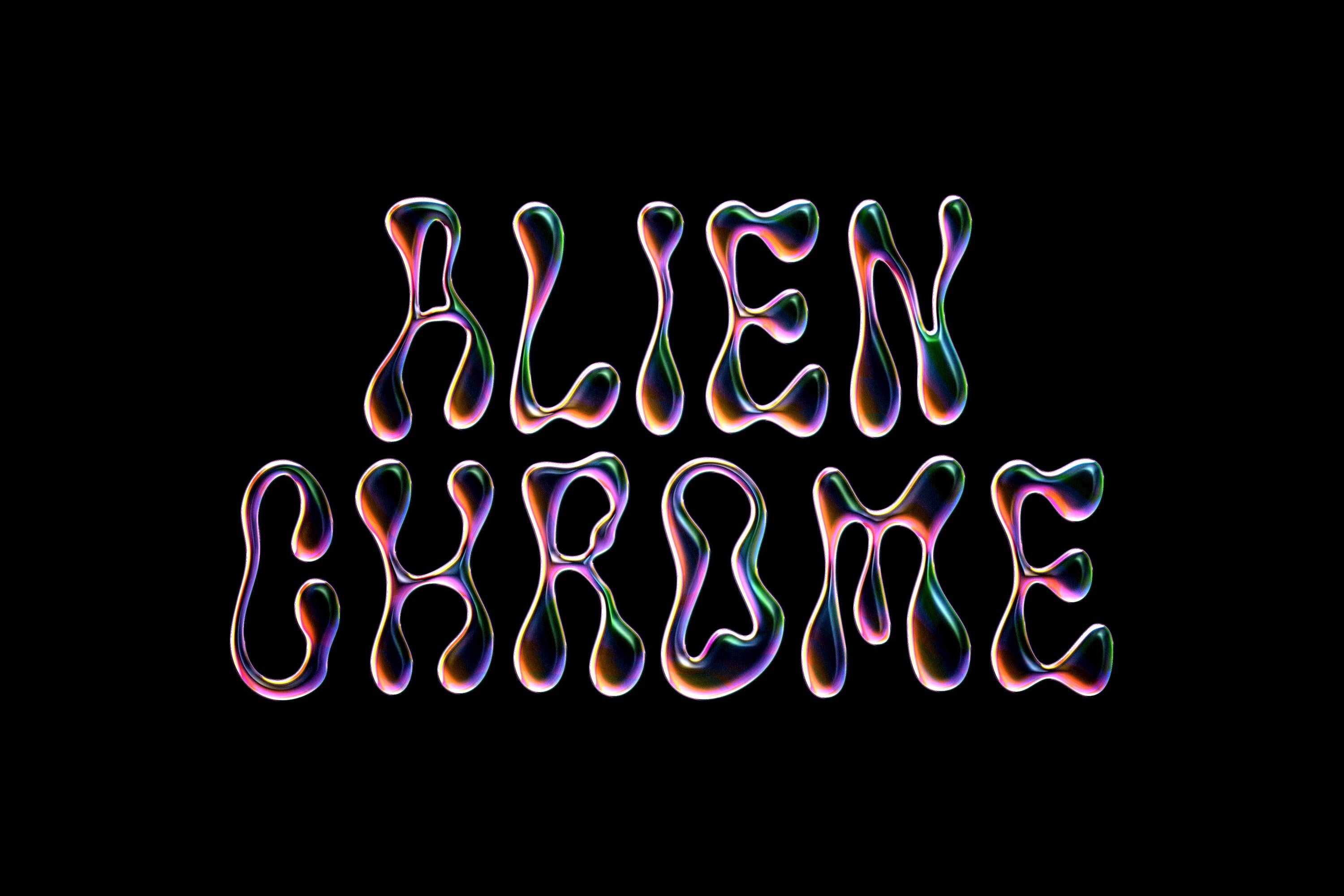 Alien Chrome Effect for Text & Logo