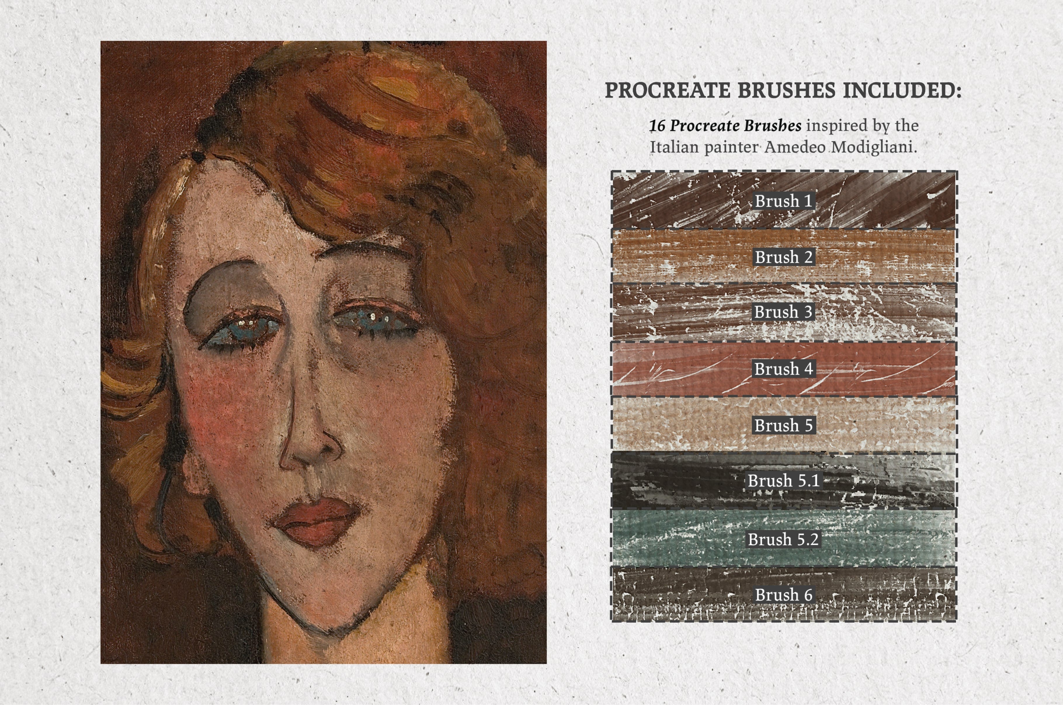 Amedeo Modigliani Procreate Kit