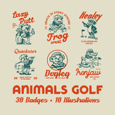 Animals Golf Mascot Bundle