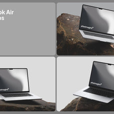 Apple Devices Mockups on Rock Surfaces