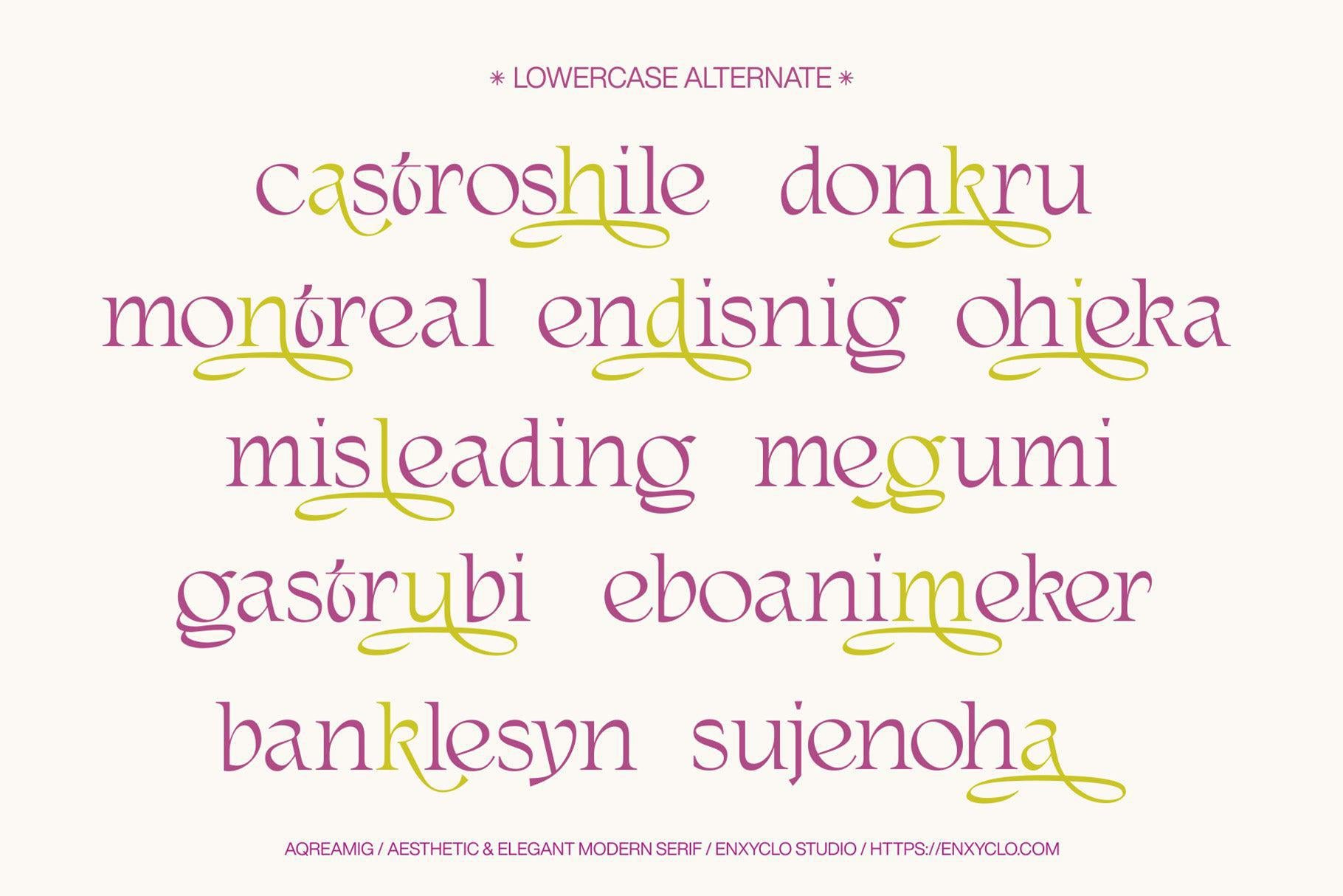 Aqreamig - Aesthetic Ligature Serif