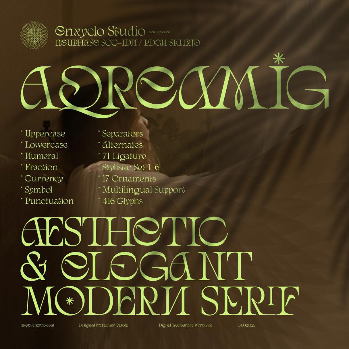 Aqreamig - Aesthetic Ligature Serif