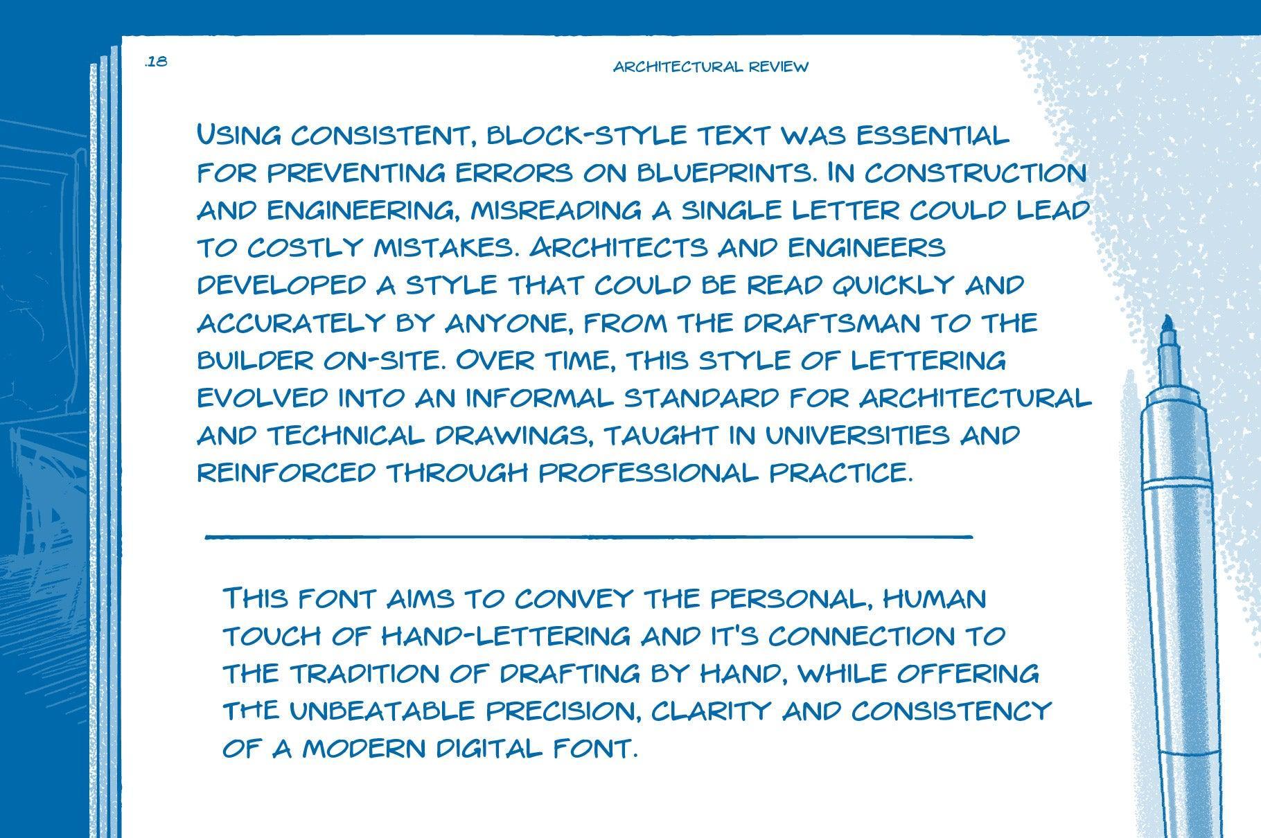 Architect Pro: Handwriting Font
