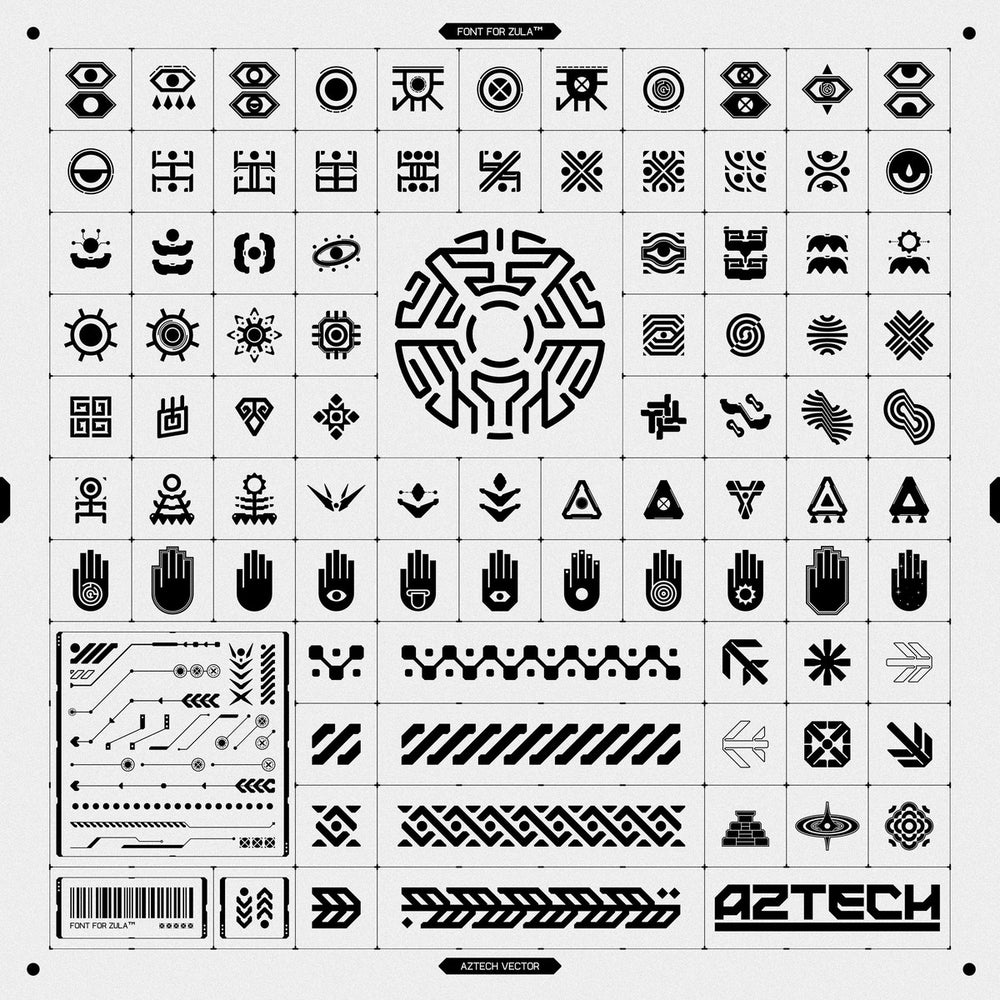 AZTECH VECTOR PACK by Font For Zula™