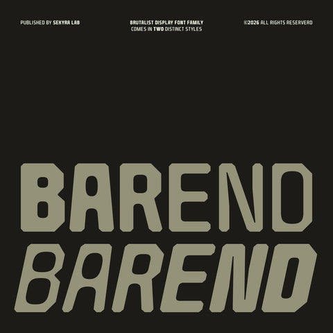 Barend Brutalist Display Font