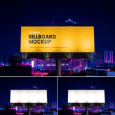 Billboard Mockup City Night Scene
