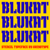 Blukat – Stencil Display Font