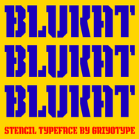 Blukat – Stencil Display Font