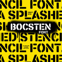 Bocsten – Splashed Stencil Font