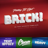 Bold White 3D Text Effect