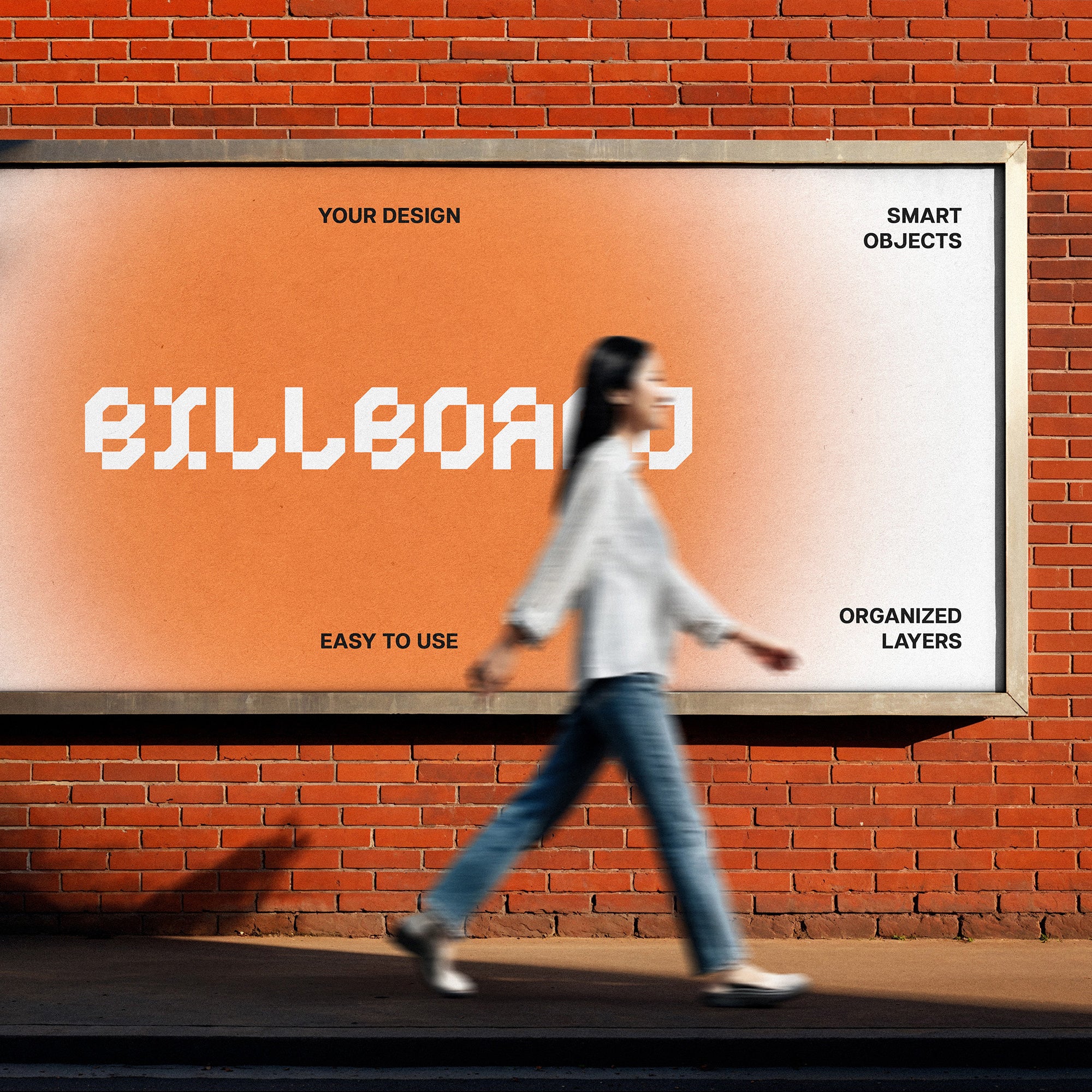 Brick Wall Billboard Mockup