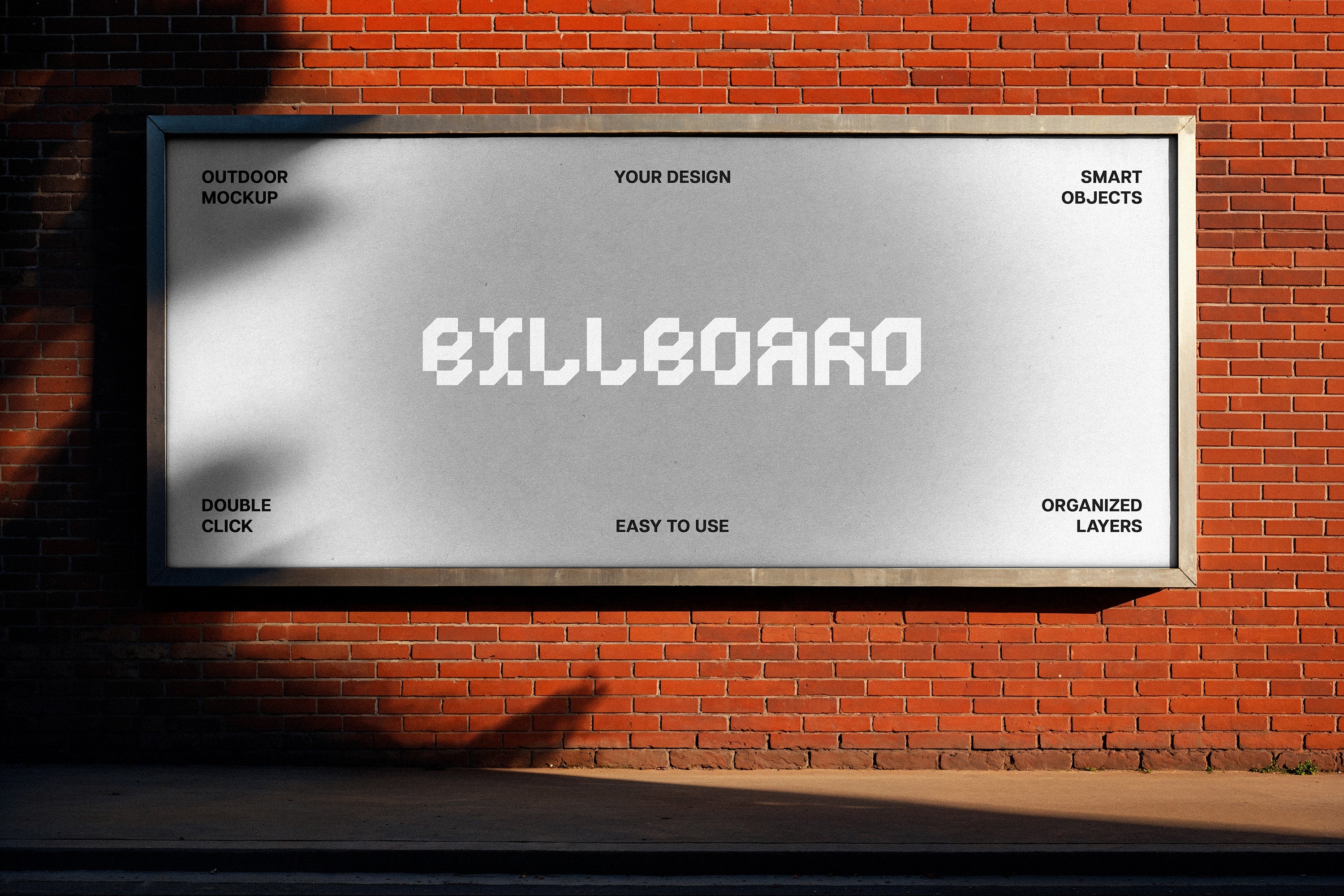 Brick Wall Billboard Mockup