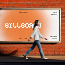 Brick Wall Billboard Mockup