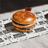 Burger Wrapping Paper and Flag Mockup