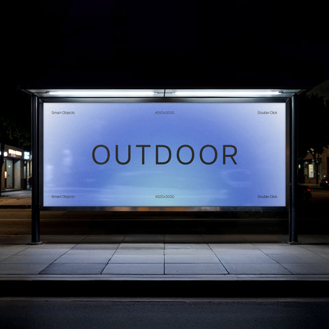 Bus Stop Billboard Mockup