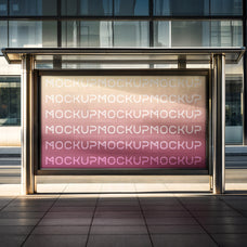 Bus Stop Horizontal Banner Mockup
