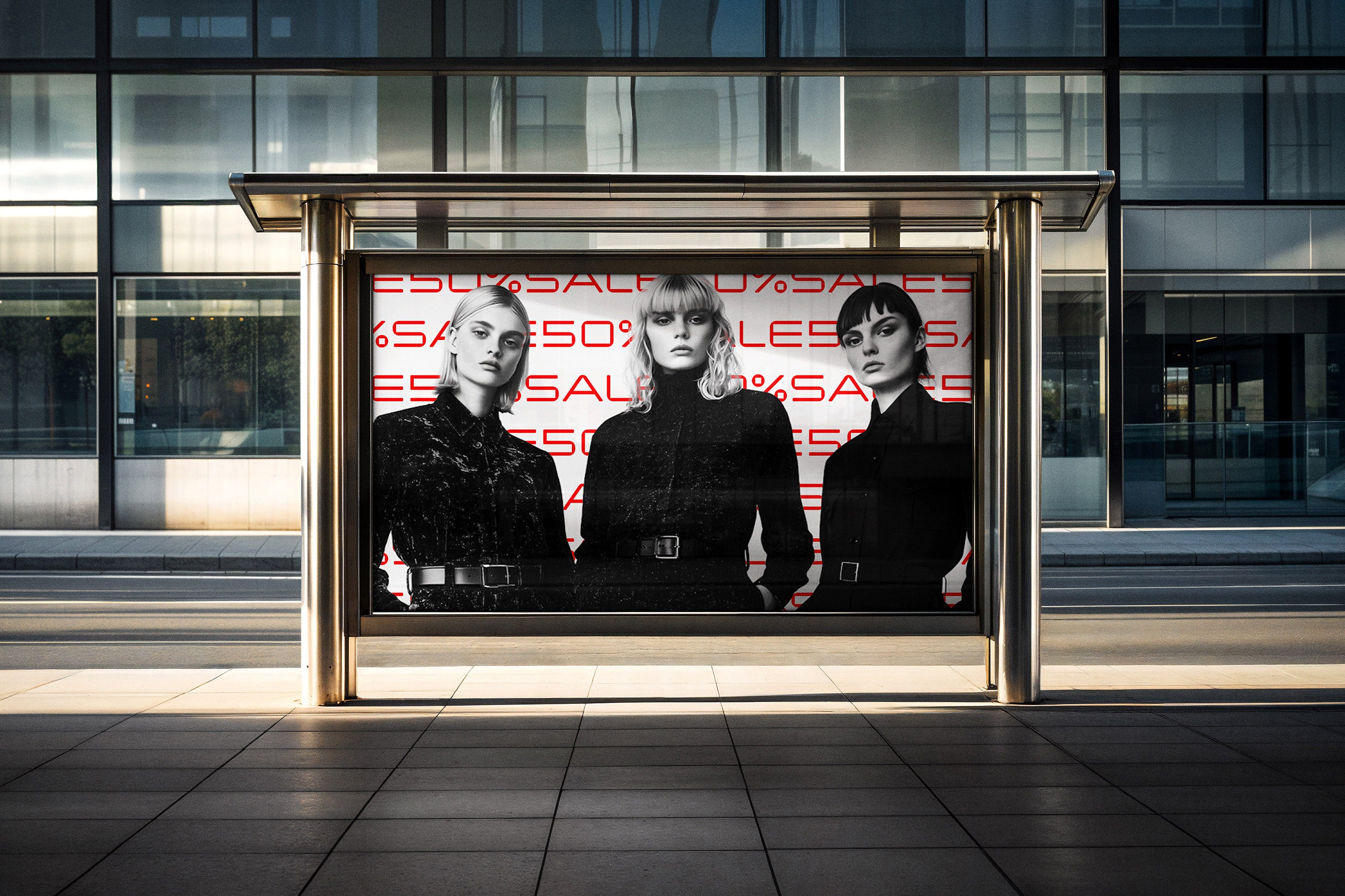 Bus Stop Horizontal Banner Mockup