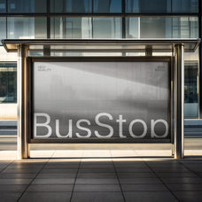 Bus Stop Horizontal Banner Mockup