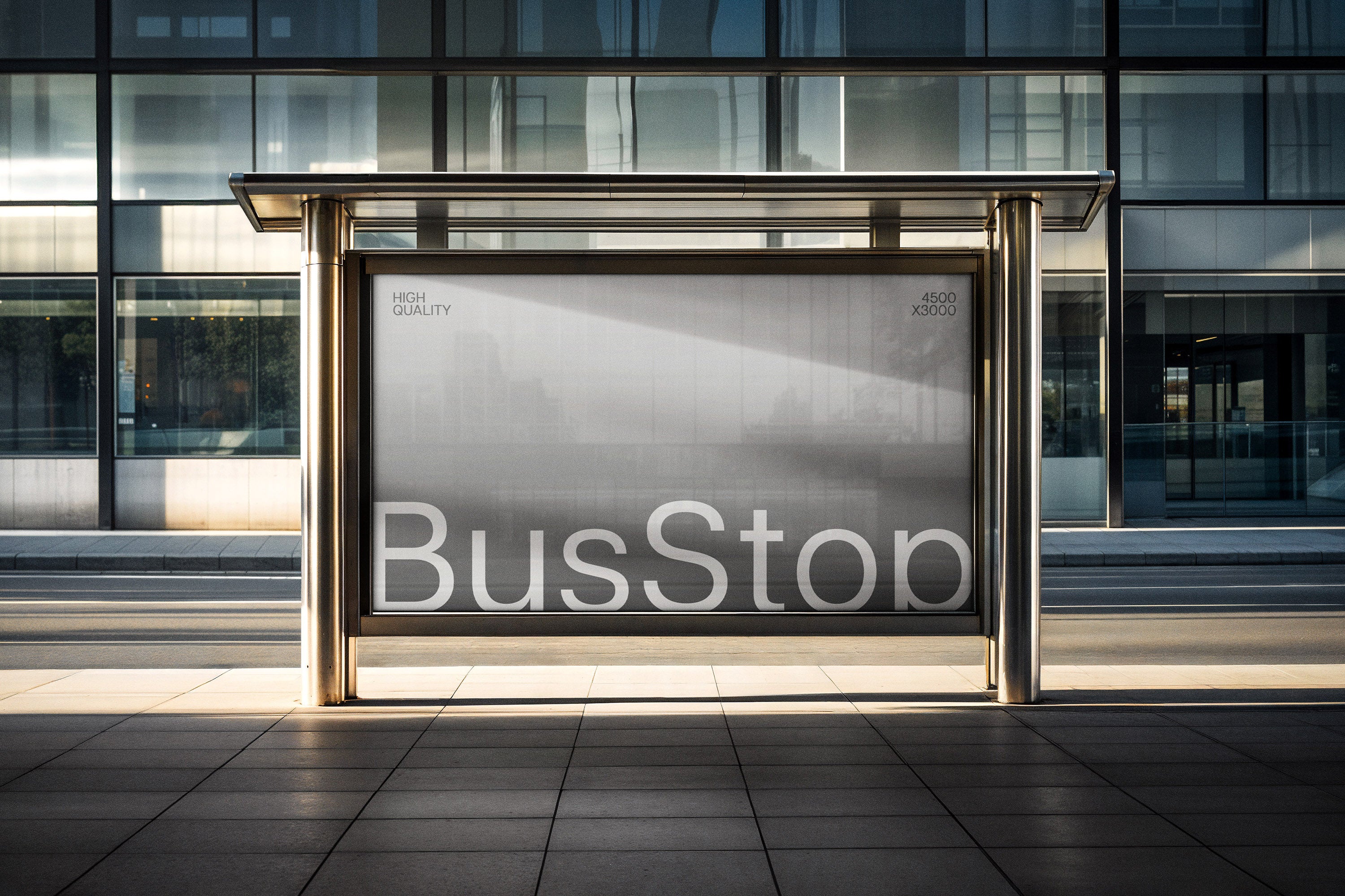 Bus Stop Horizontal Banner Mockup