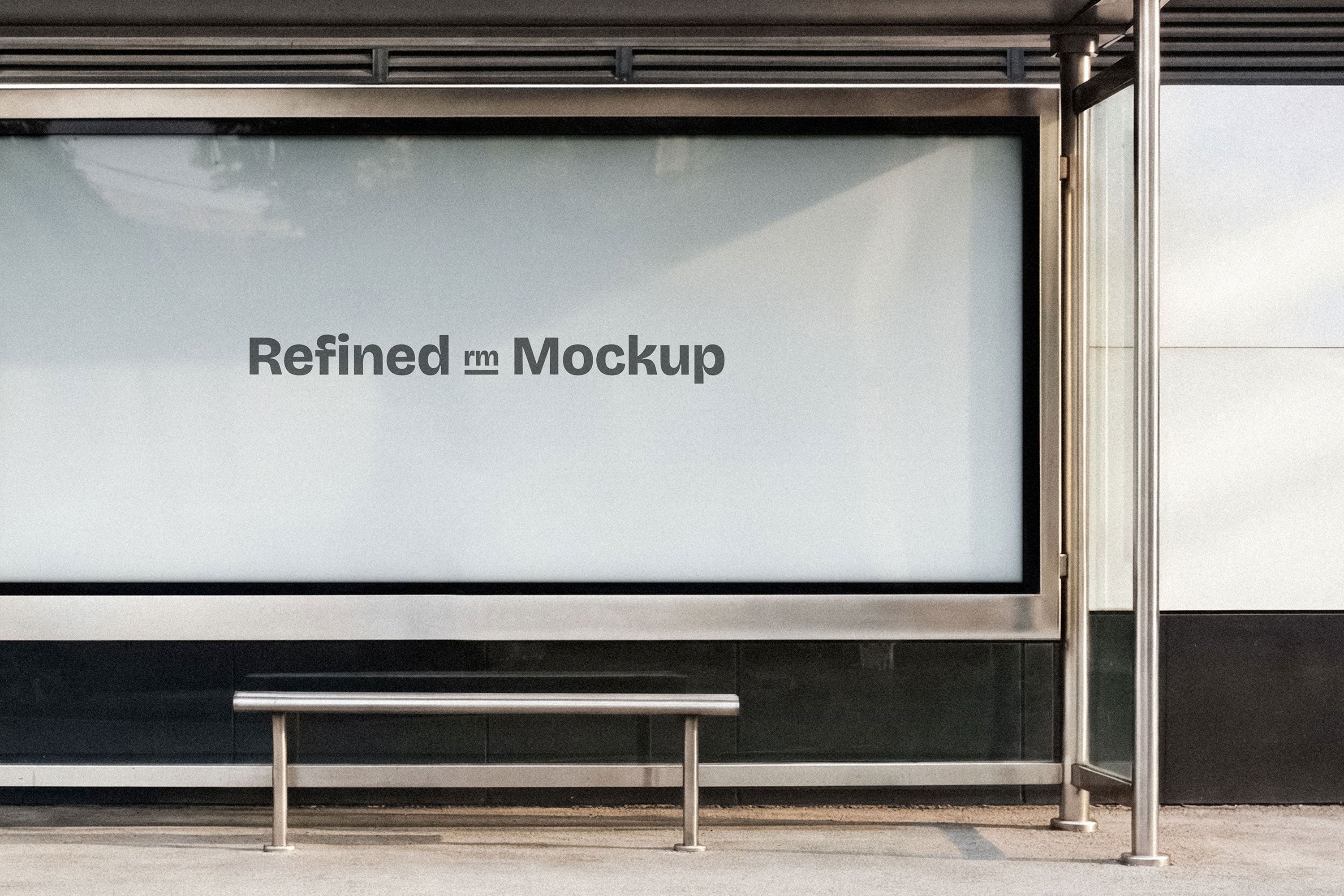 Bus Stop Signboard Mockup by Pixelbuddha