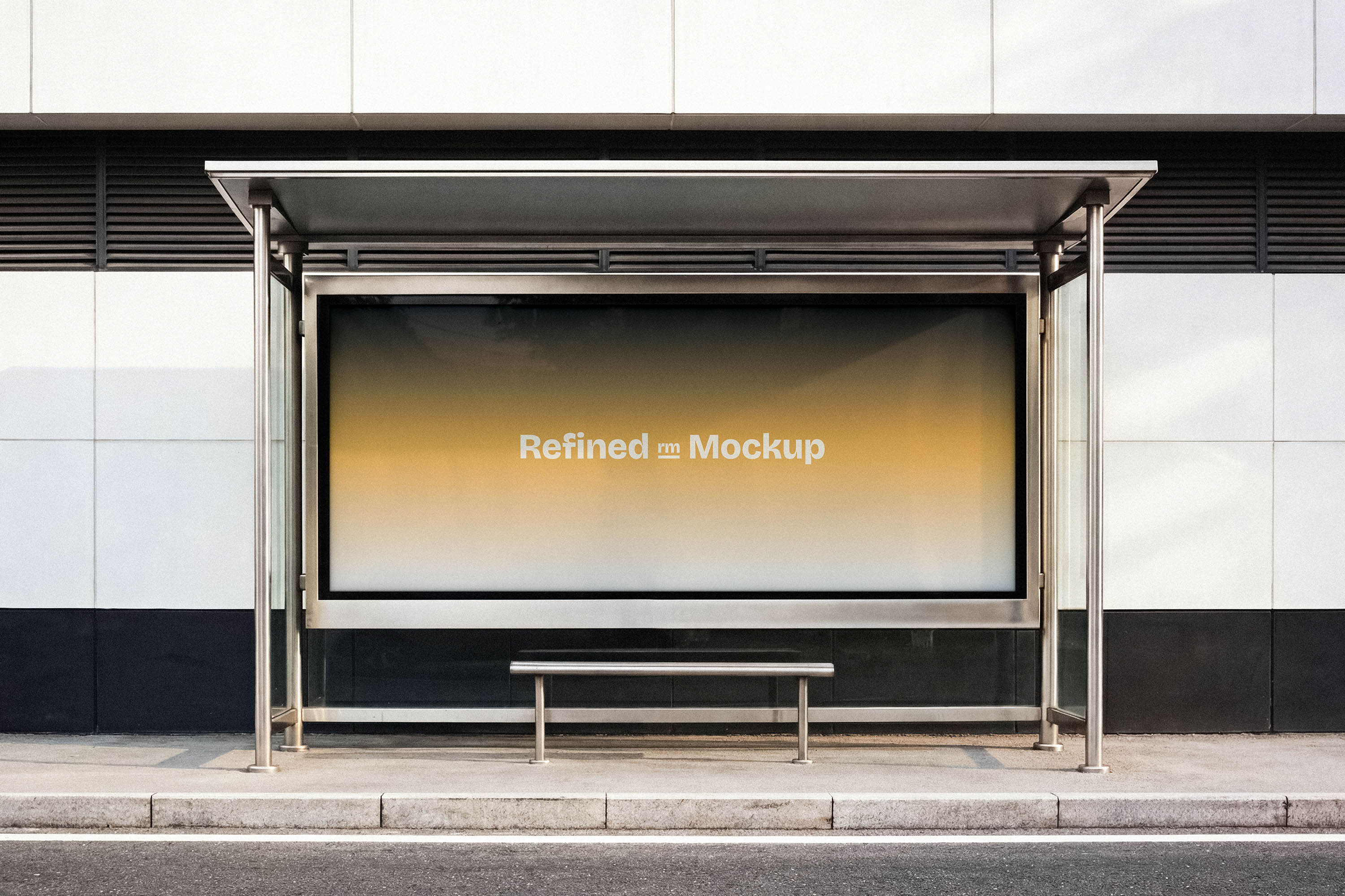 Bus Stop Signboard Mockup by Pixelbuddha