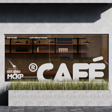 Cafe Storefront Windows Mockup 003 by HALOLINE, preview 1