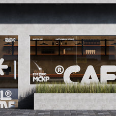 Cafe Storefront Windows Mockup 003 by HALOLINE, preview 2
