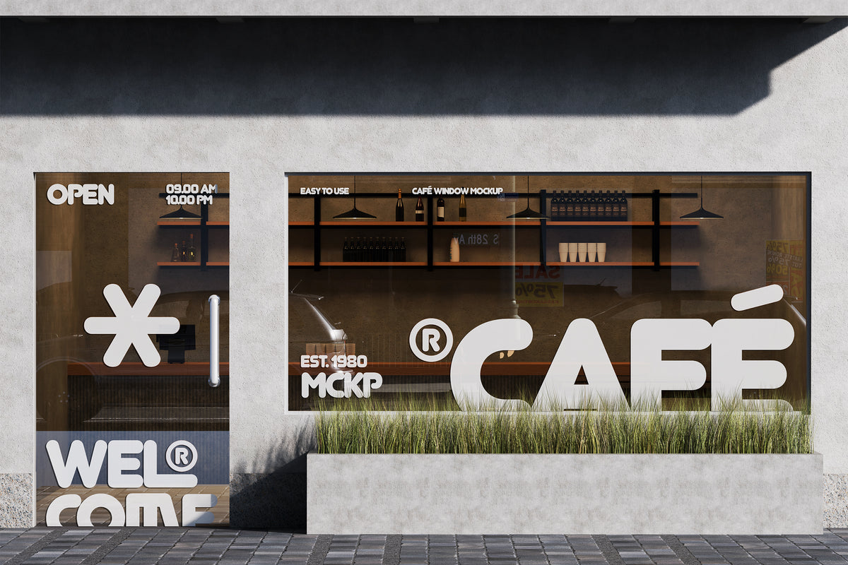 Cafe Storefront Windows Mockup 003 by HALOLINE, preview 2