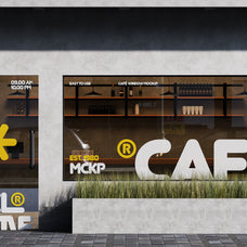 Cafe Storefront Windows Mockup 003 by HALOLINE, preview 3