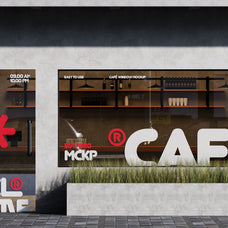 Cafe Storefront Windows Mockup 003 by HALOLINE, preview 4