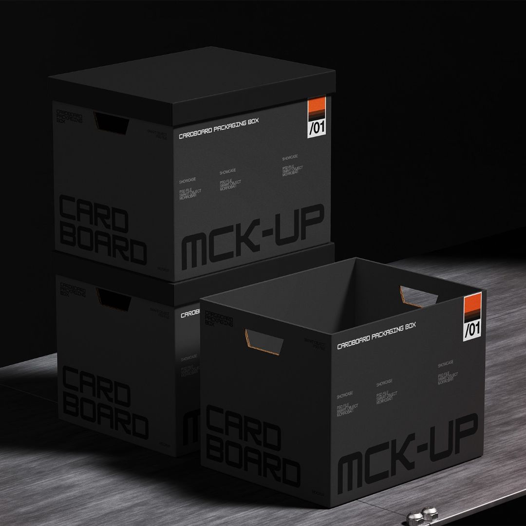 Cardboard Packaging Box Mockup by Morrobati, preview 1