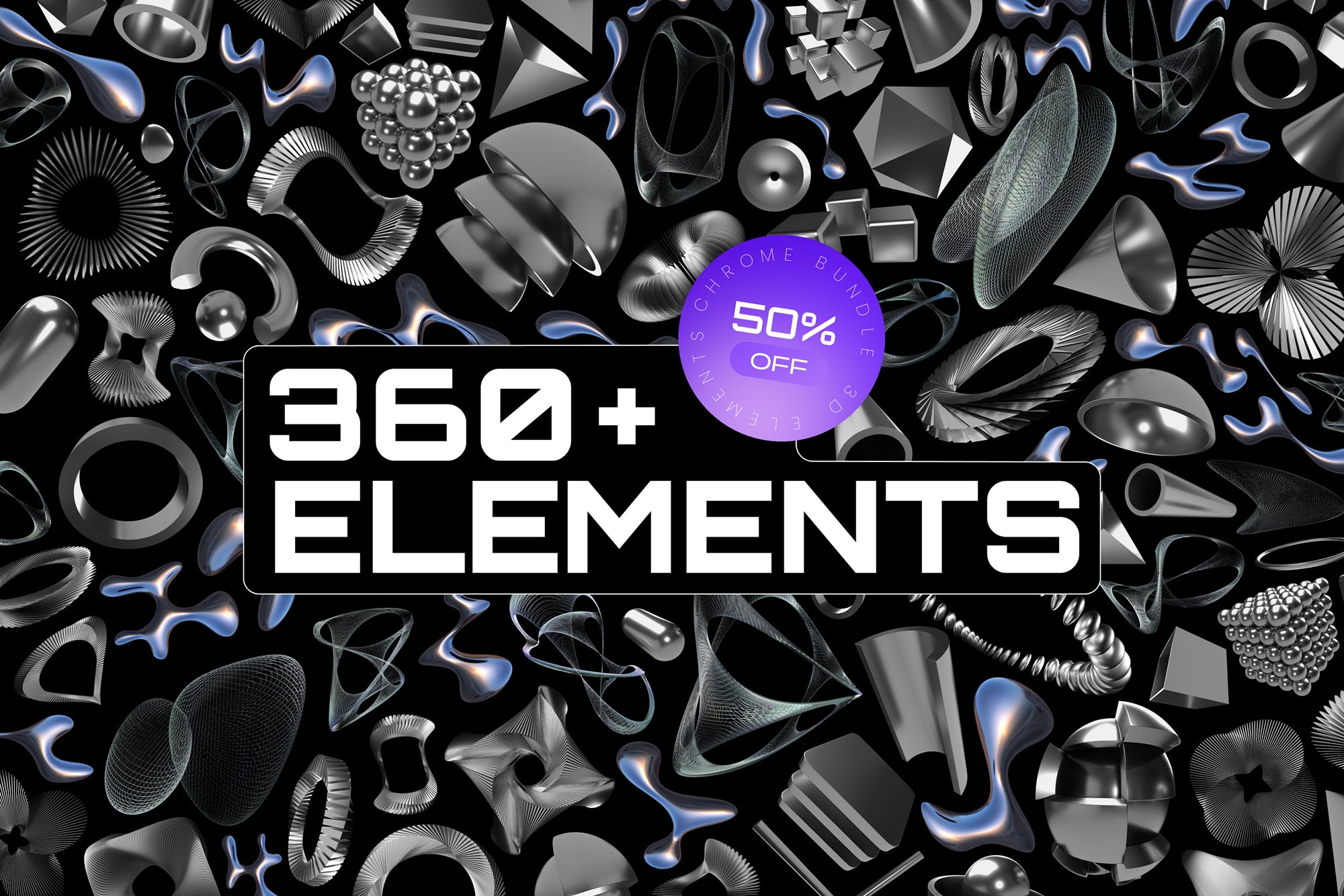 Chrome 3D Bundle 360+ elements
