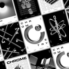 Chrome Geometrical 3D Shapes
