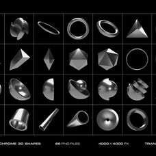 Chrome Geometrical 3D Shapes