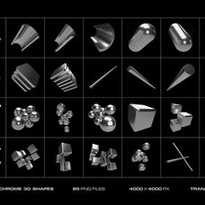 Chrome Geometrical 3D Shapes