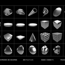 Chrome Geometrical 3D Shapes
