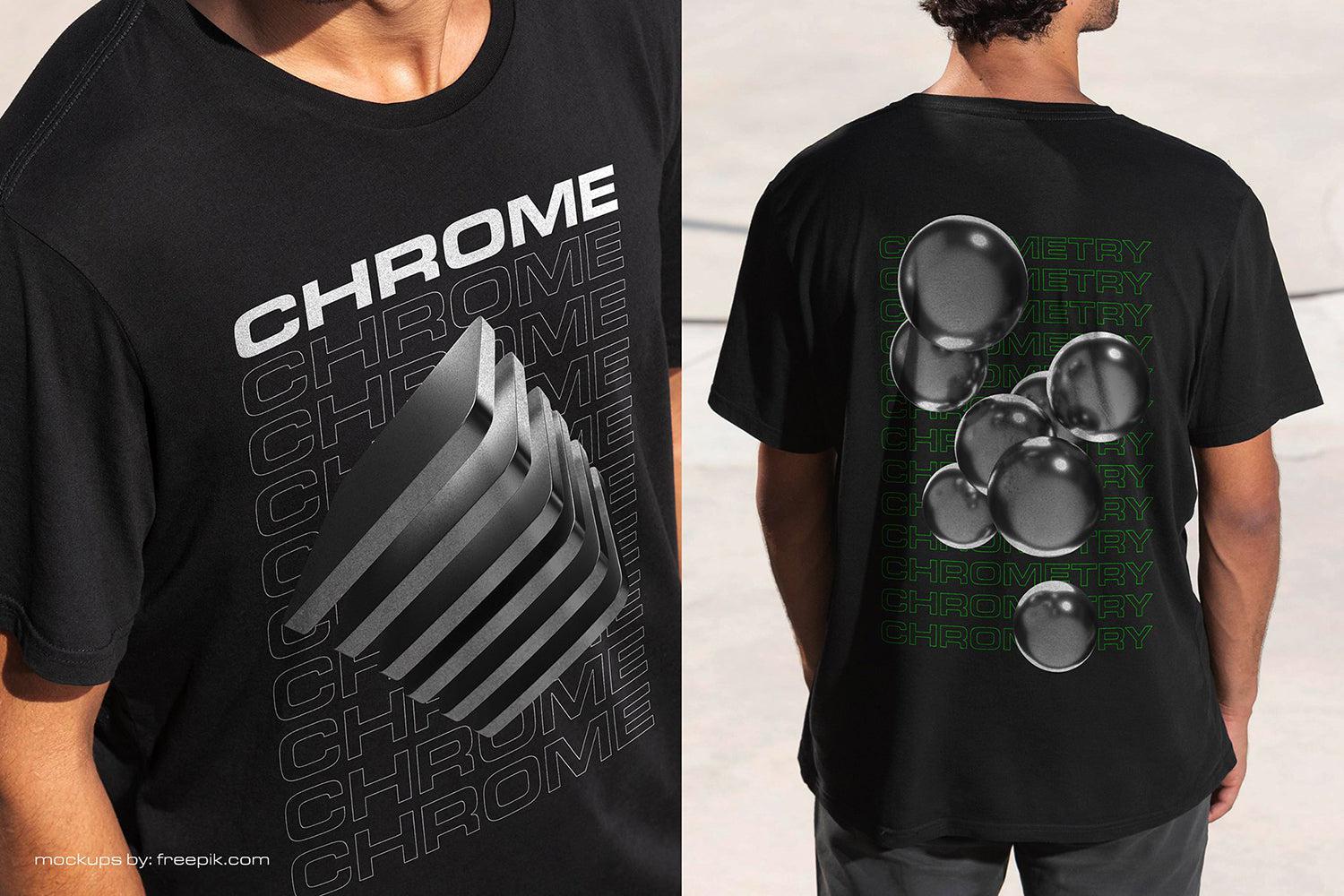 Chrome Geometrical 3D Shapes