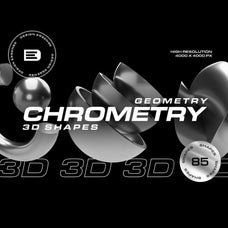 Chrome Geometrical 3D Shapes