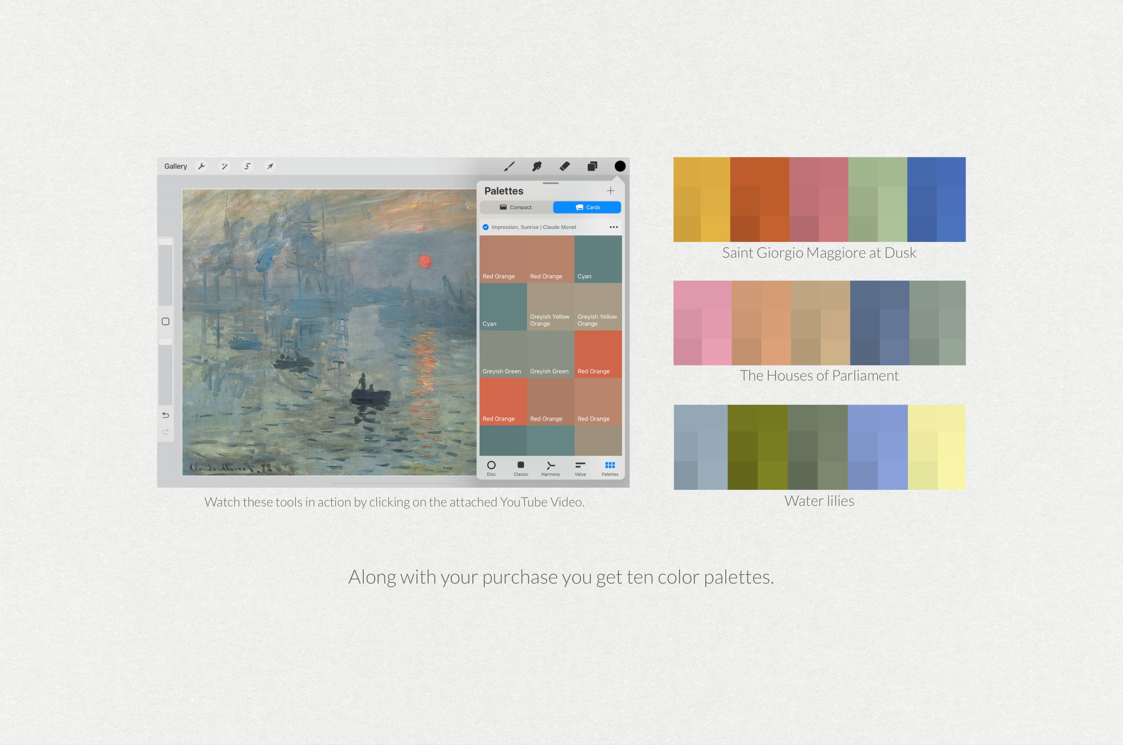 Claude Monet Procreate Brushes & Color Palettes