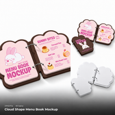 Cloud Shape Menu Book Mockup