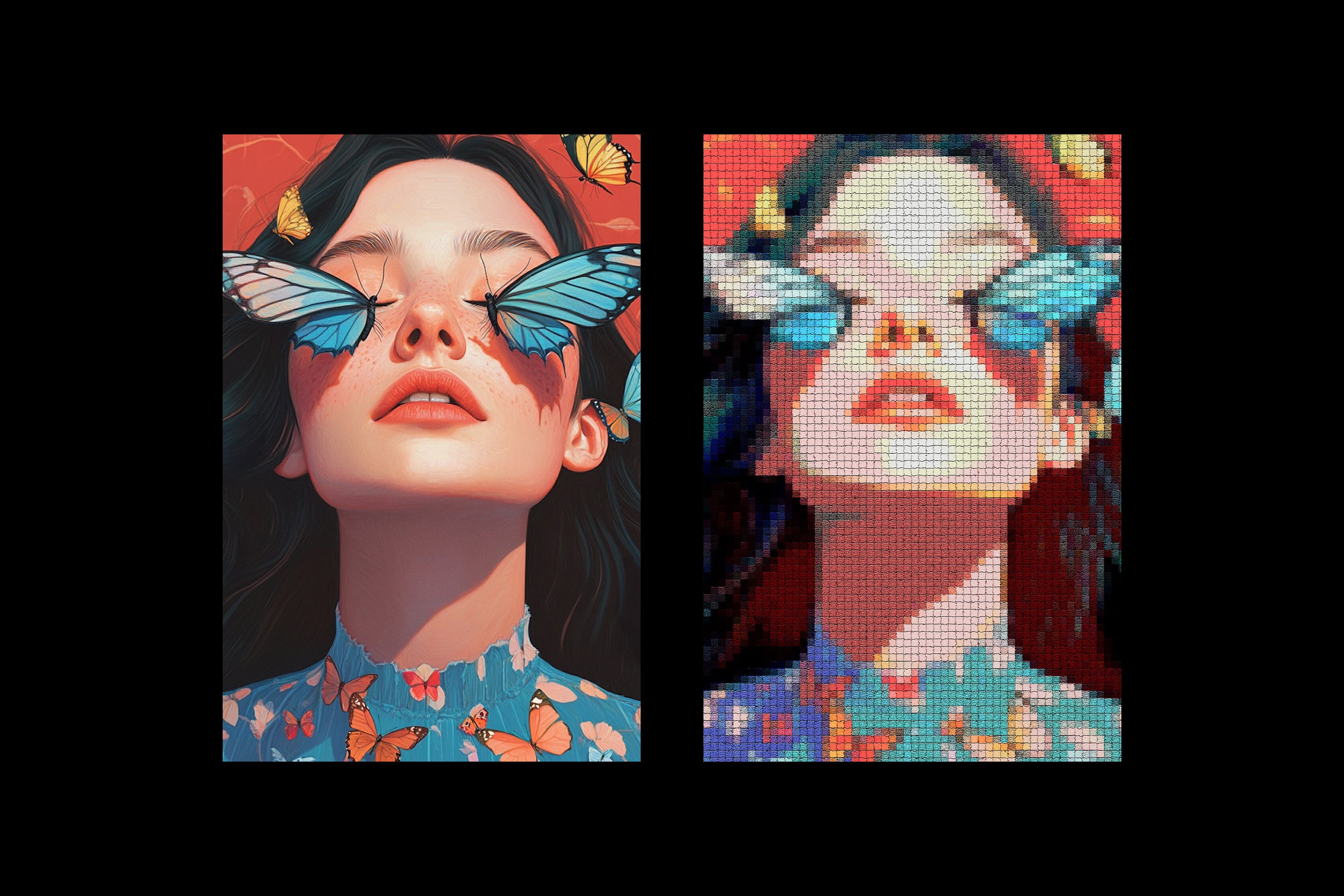 Color Mosaic Template Effect