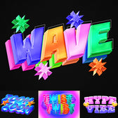 Colorful 3D Glossy Text Effect