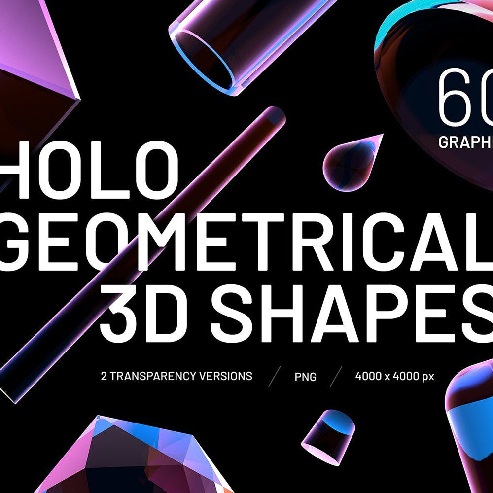 Holo Geometrical 3D Shapes