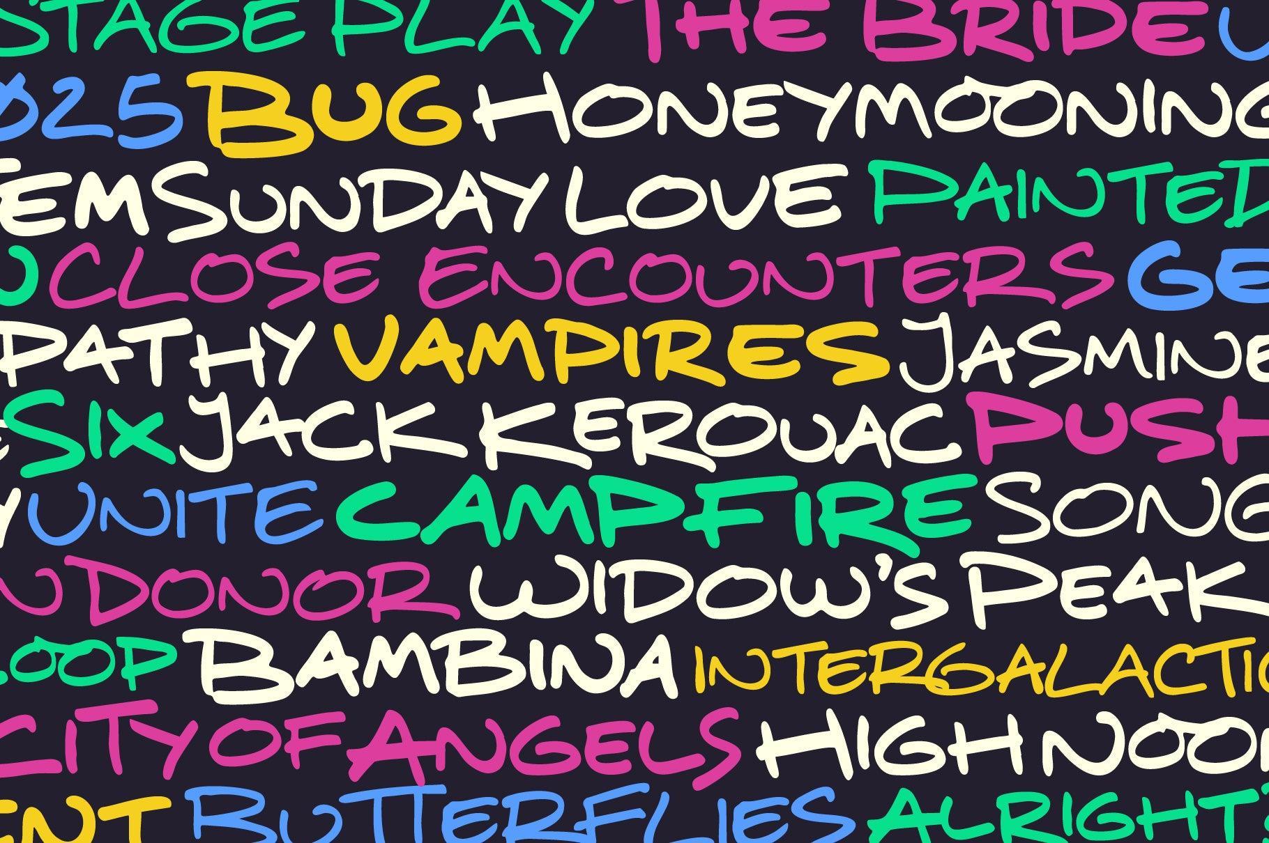 Craze Status: Handwritten All-caps with a Pop Culture Flair